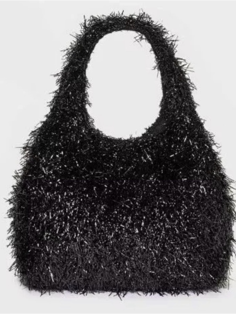 A New Day Tinsel Sparkle Black Textured Mini Party Bag | OS | NWT